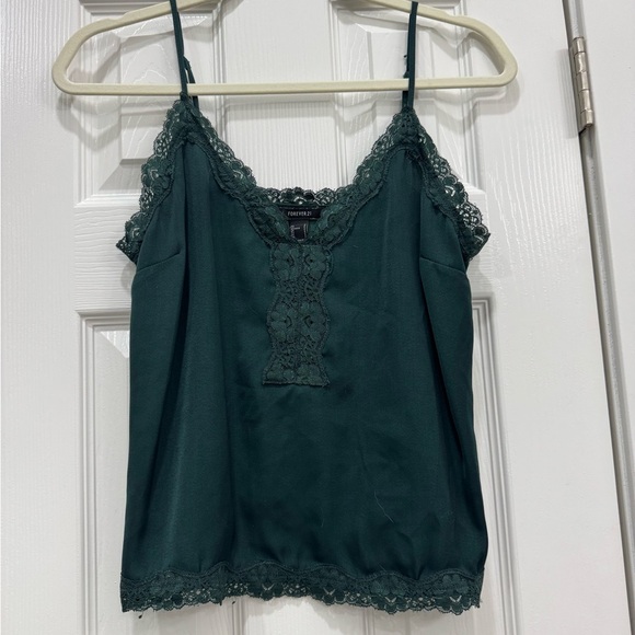 Forever 21 Dark Green Lace Camisole - Picture 1 of 3